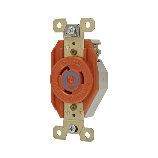 Recept�culo Sencillo de Media Vuelta / 20 A 250 V CA / 2 Polos 3 Hilos / Nema L6-20R