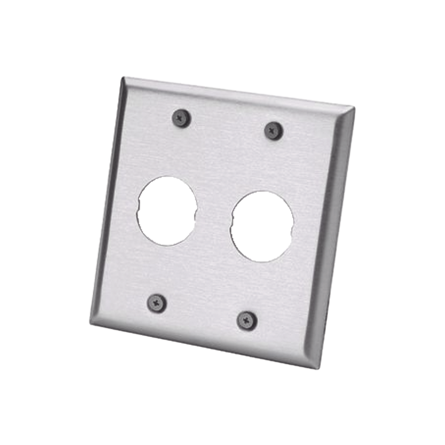 Placa de Pared Doble IndustrialNet?, Para 2 Conectores Industriales, de Acero Inoxidable