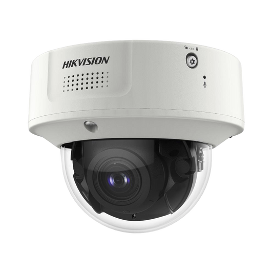 Domo IP 4 Megapixel / Lente Mot. 2.8 a 12 mm 2 / 40 mts IR EXIR / 2 Analiticos Simultaneos / DeepinView / 2 Micrófonos Integrados  / IP67 / IK10 / H.265+ / WDR 150 dB / Captura Facial / Búsqueda por Atributos / Conteo de Personas