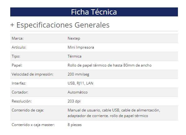 Mini Impresora POS Nextep NE-511 - Vista 3