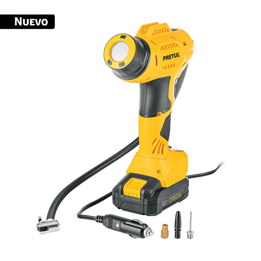 Inflador de aire, 20V, 1 batería 2Ah, PRETUL