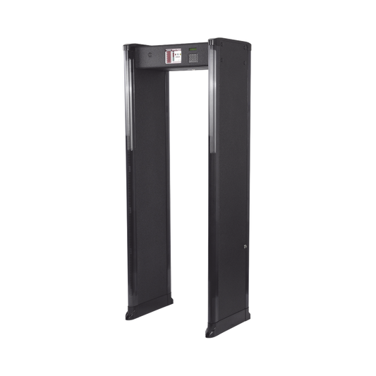 Arco Detector de Metales de 6 Zonas para Intemperie con Anclaje para Fijarse al Piso. Incluye Sensor IR para evitar falsas Alarmas / Certificado por la Administración Federal de Aviación de EE. UU. (FAA)