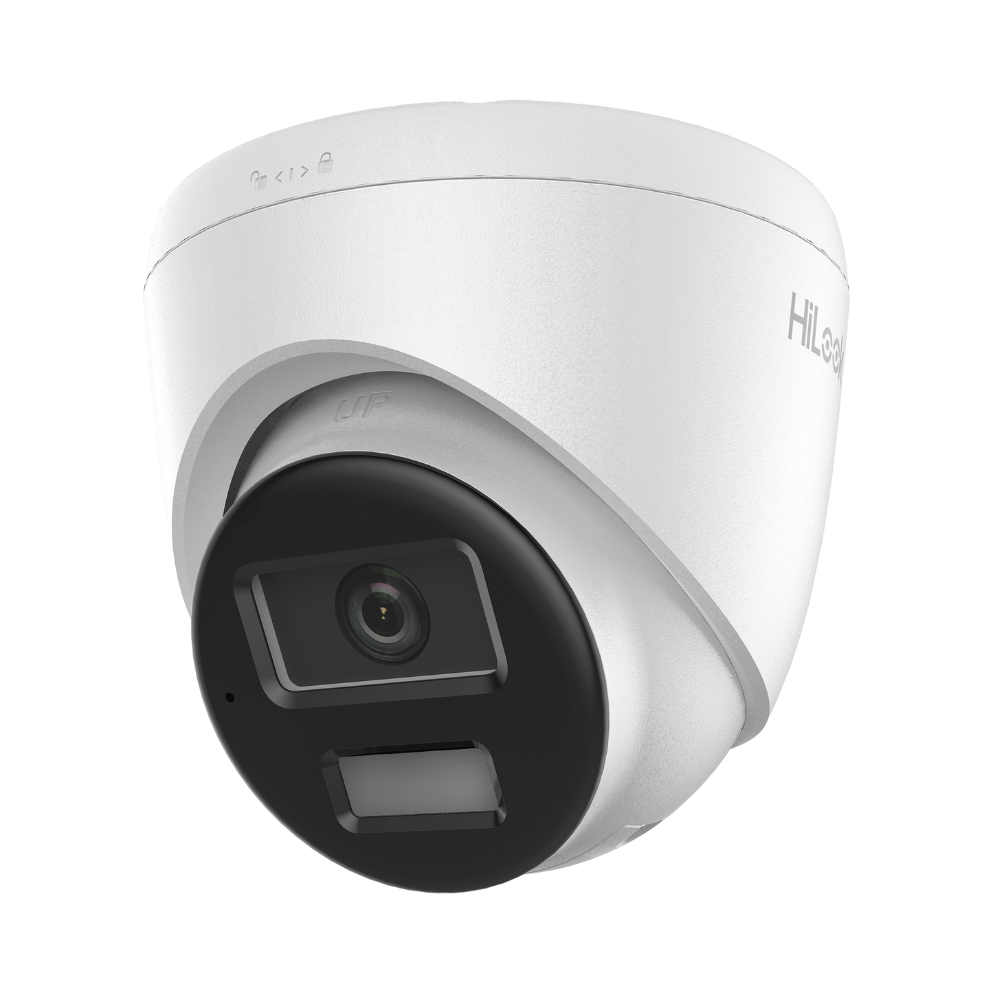 [Dual Light] Turret IP de 2 Megapixel   / Lente 2.8 mm /  Ángulo de visión 101° / 20 mts IR + 15 mts Luz Blanca / Micrófono Integrado / ACUSENSE Lite /  Exterior IP67 / PoE / dWDR / H.265+ / ONVIF