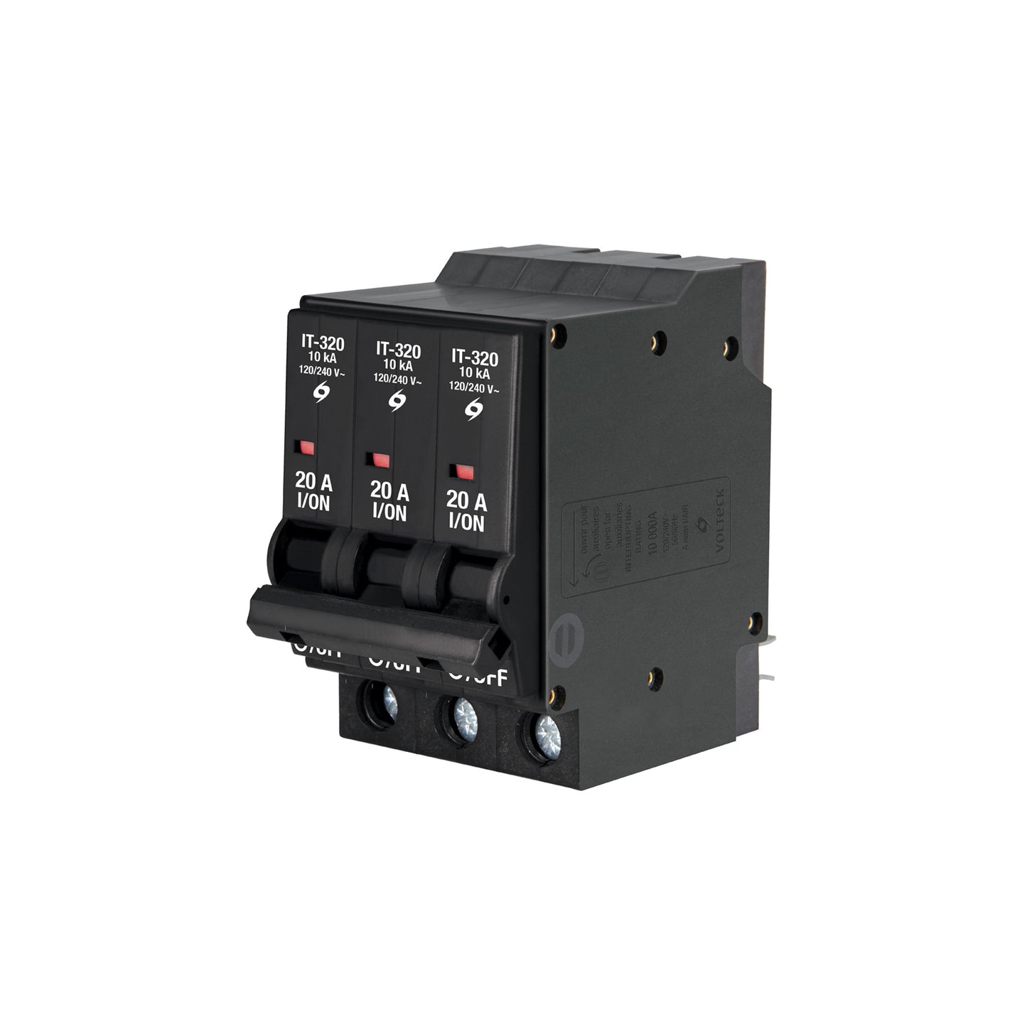 Interruptor de 3 polos 20A, enchufable, VOLTECK