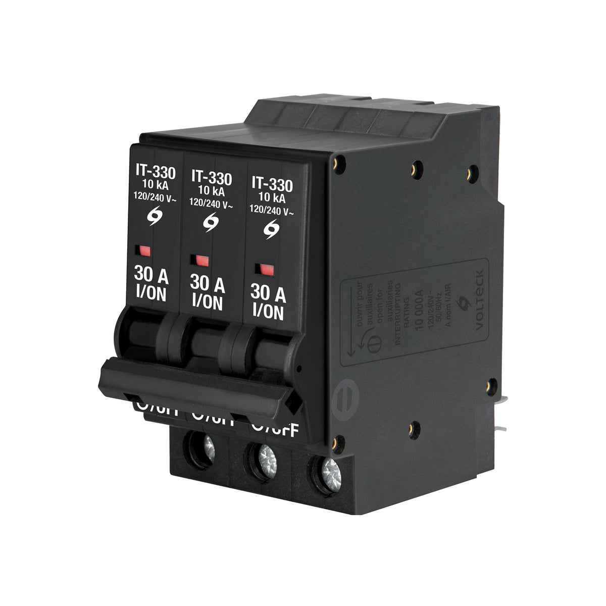Interruptor de 3 polos 30A, enchufable, VOLTECK