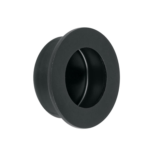 Jaladera de embutir circular No. 2 acabado negro