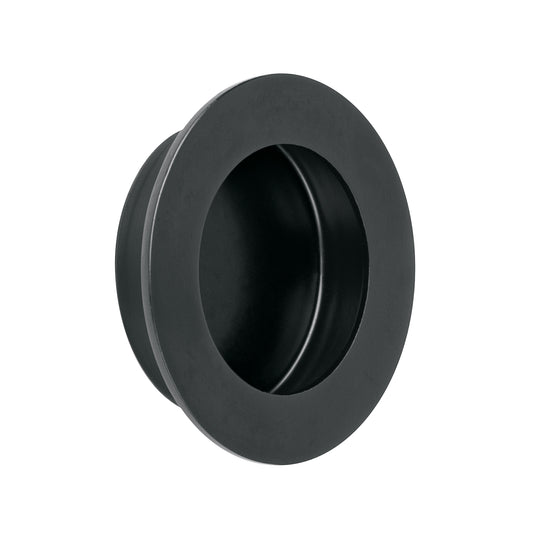 Jaladera de embutir circular No. 4 acabado negro