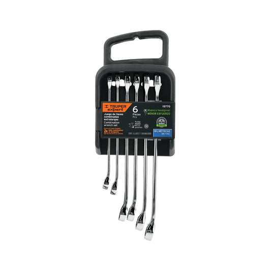 Juego de 6 llaves combinadas extralargas pulidas mm, EXPERT