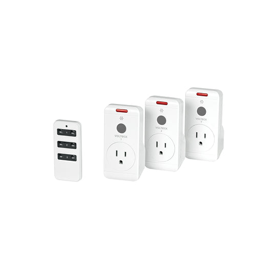 Juego de 3 Contactos con control remoto, Volteck