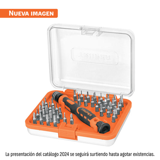 Desarmador de precisión con 42 puntas intercambiables