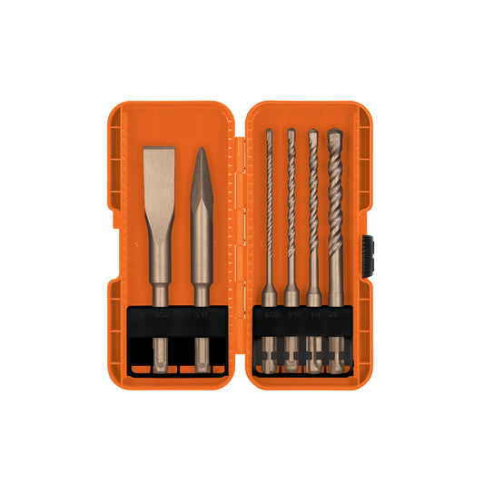 Juego de 6 brocas y cinceles SDS plus en estuche, Truper