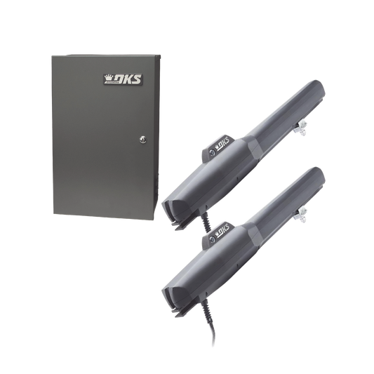 Kit de Operadores Abatibles 6006 de Doorking / Para Puertas de Hasta 5.5 Metros  / Soporta Respaldo de Baterias