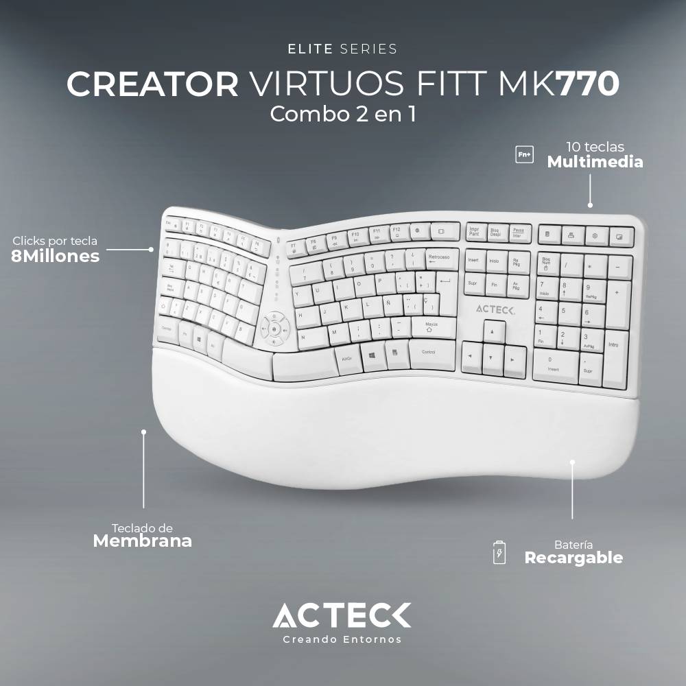 Kit Teclado y Mouse ACTECK MK770 - Vista 2