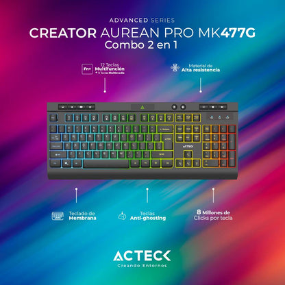 Kit de teclado y mouse ACTECK MK477G - Vista 3