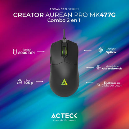 Kit de teclado y mouse ACTECK MK477G - Vista 4