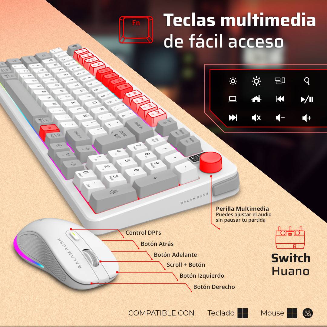 Kits para Teclado y Mouse Balam Rush KG525 - Vista 4
