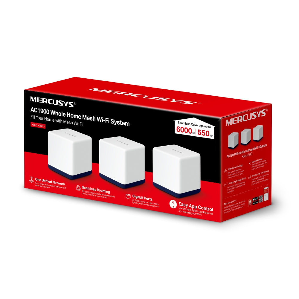Kit Wifi MERCUSYS Halo H50G(3-pack) - Vista 6