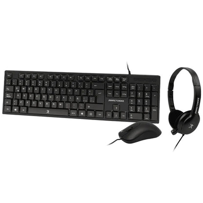 Kit Teclado+Mouse+Diadema para Oficina  PERFECT CHOICE PC-201717 - Vista 5