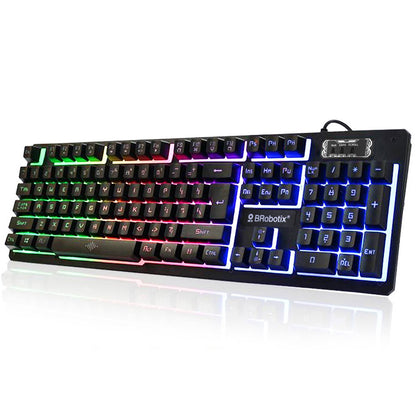 Teclado y Mouse USB RGB Negro BROBOTIX 458977 - Vista 2