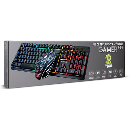 Teclado y Mouse USB RGB Negro BROBOTIX 458977 - Vista 10