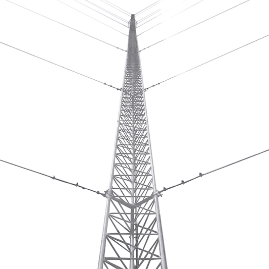 Kit de Torre Arriostrada de Techo de 18 m con Tramo STZ30G Galvanizada por Inmersión en Caliente (No incluye retenida).