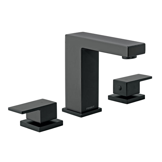 Mezcladora para lavabo taladros separados, negro, FOSET KUBO