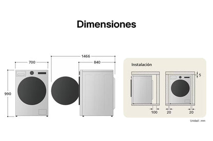 Lavadora LG WM25WV2S6W - Vista 5