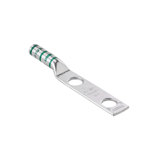 Zapata de compresión LCC6-12W-L para cal. 6 Awg, Doble barreno para tornillo prisionero de 1/2, Espaciado de orificio 44.5mm, 1 Pz