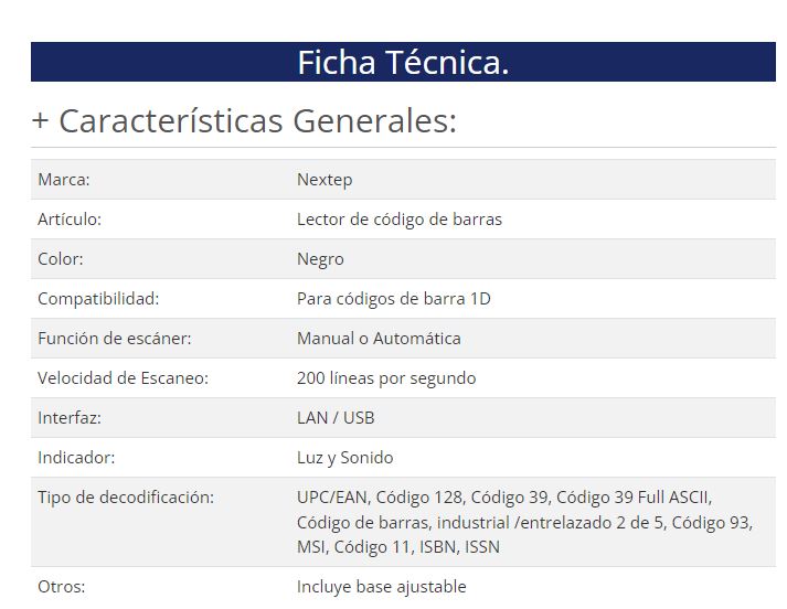 Lector de Códigos de Barra Nextep NE-500 - Vista 3