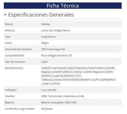 Lector de Código de Barra Nextep NE-500I - Vista 3