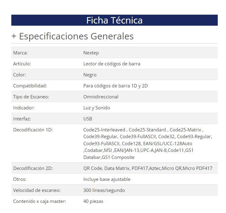Lector de Código de Barras Nextep NE-503 - Vista 3