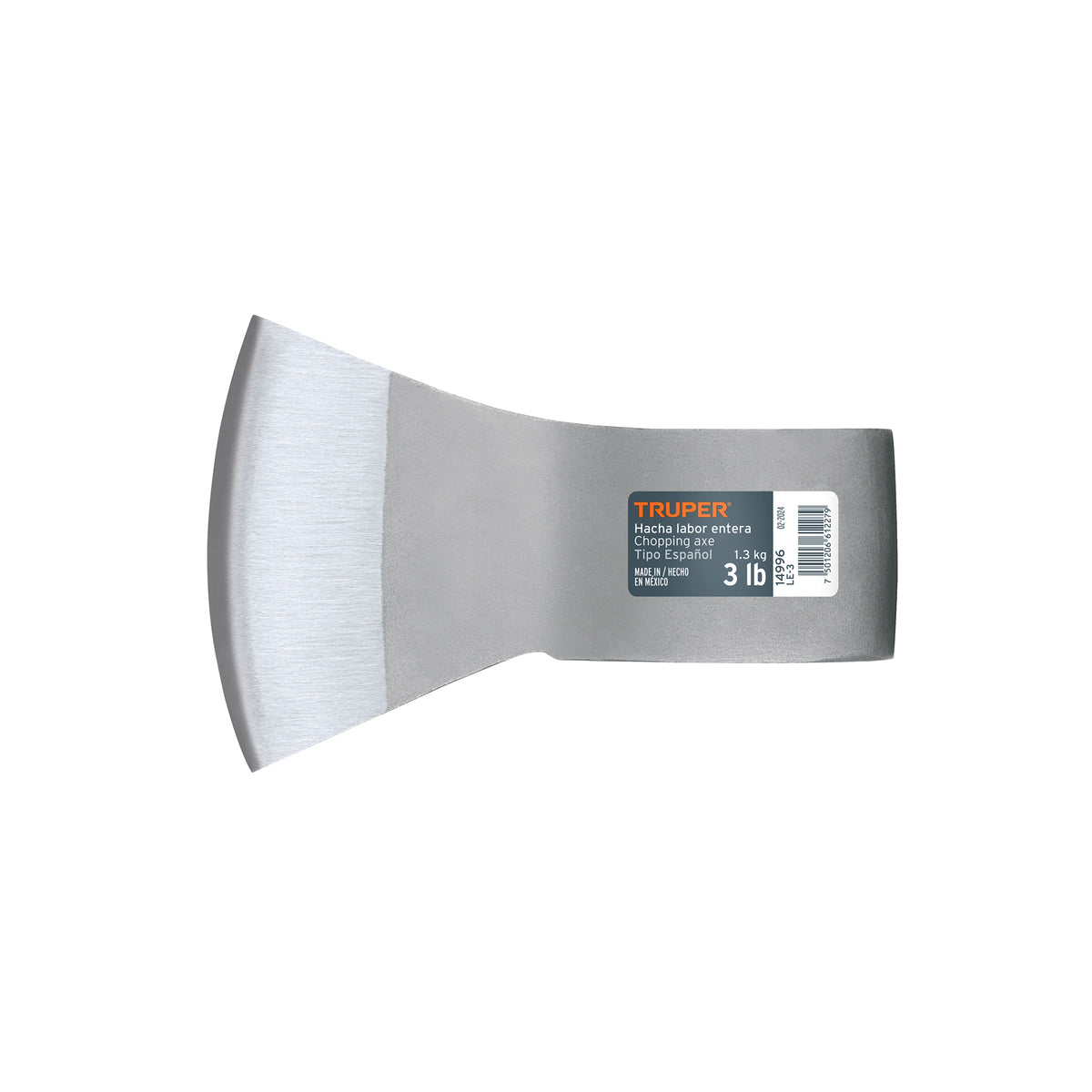 Hacha labor entera 3 lb, sin mango, TRUPER