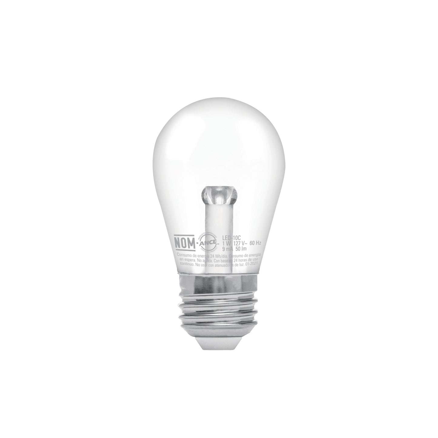 Lámpara LED S14 sin filamento 1 W luz cálida, caja, Volteck