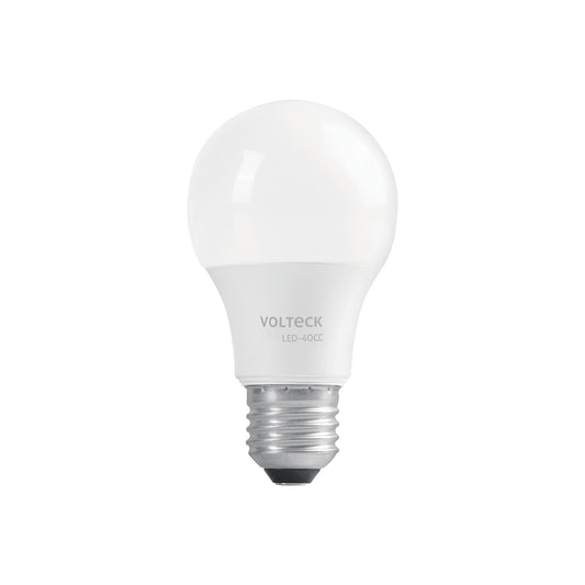 Lámpara LED tipo bulbo A19 6 W luz cálida, caja, Volteck