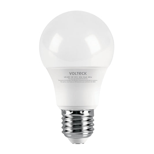 Lámpara LED tipo bulbo A19 6 W luz de día, caja, Volteck