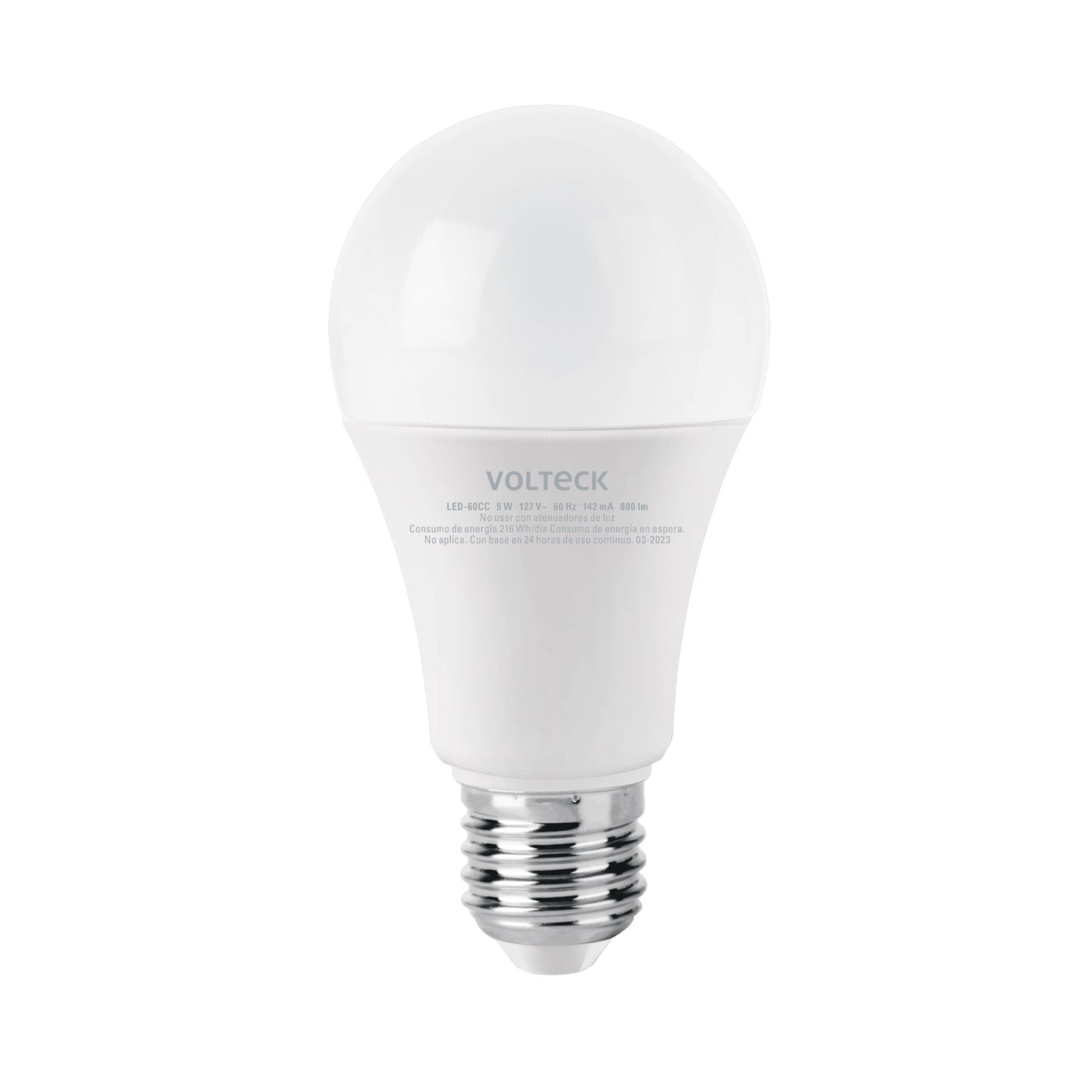 Lámpara LED A19 9 W (equiv. 60 W), luz cálida, caja, Volteck