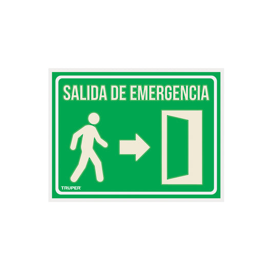 Letrero de señalización 'SALIDA DE EMERGENCIA', 21 x 28 cm