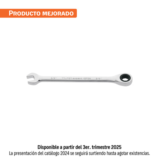 Llave combinada con matraca 3/8' x 153 mm largo, Expert
