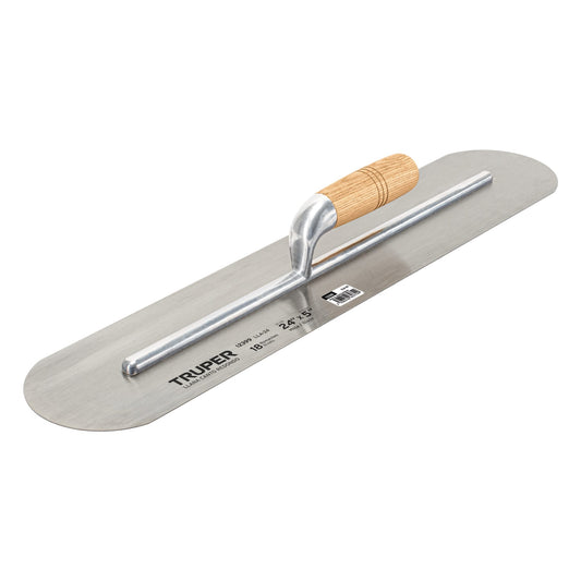 Llana canto redondo 24' x 5' con mango de madera, Truper
