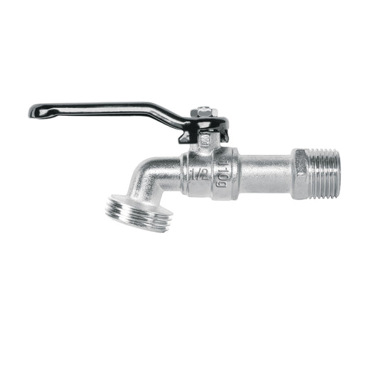 Llave de esfera de zinc 1/2', 110 g, s/adaptador, Basic