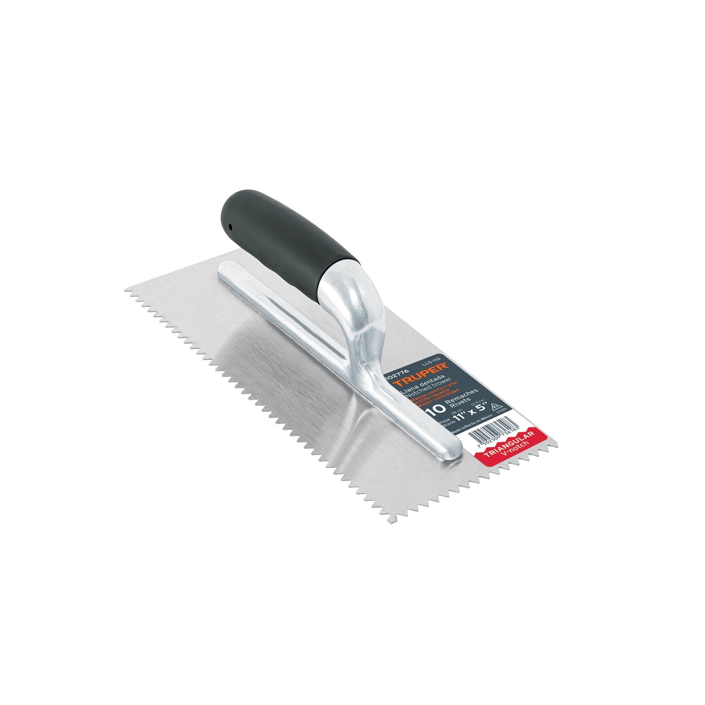 Llana 11' dentado triangular, 10 remaches, mgo comfort grip