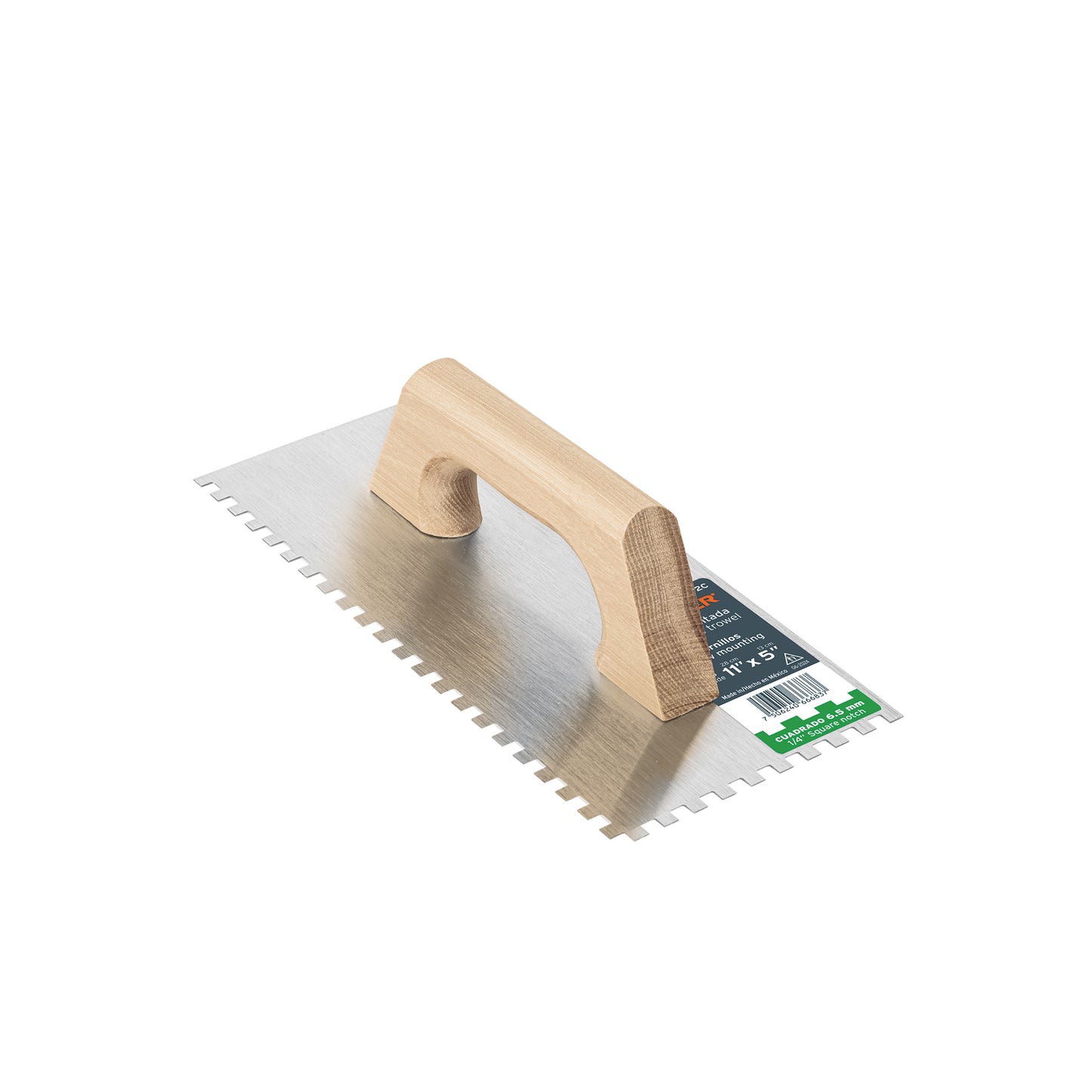 Llana 11' dentado cuadrado 1/4', tipo español, mgo madera