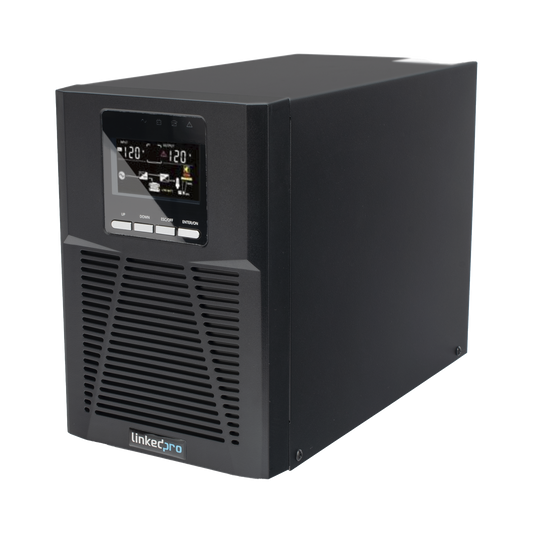 UPS 1000VA/900W  Online Doble Conversión /Pantalla LCD / 3 tomas 5-15R / Regulación de Voltaje / Protección RJ45