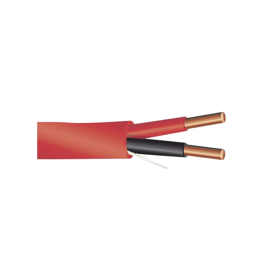 Alambre de Alarma contra Incendios - Bobina de 305 Metros (1000 Pies): 2 x 14 AWG, Rojo, Tipo FPLR, (UL) FT4, Ideal para Sistemas de Detecci�n y Evacuaci�n de Incendios