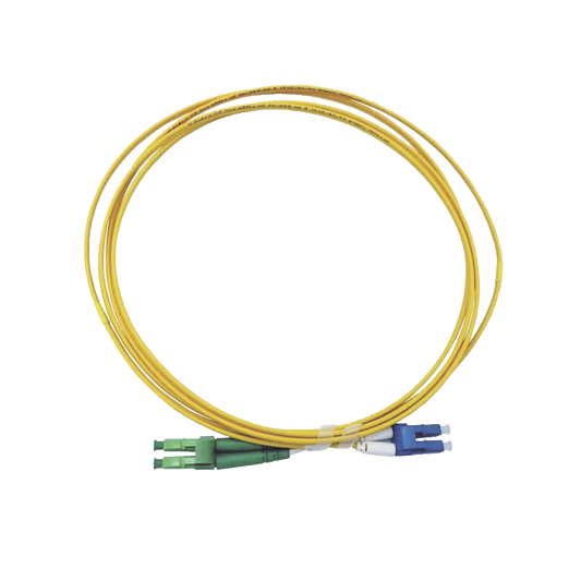 Jumper de Fibra �ptica Monomodo 9/125 LC/UPC-LC/APC, OFNR (Riser), 2.0 mm, D�plex, Amarillo, 3 Metros (9.84 Pies)