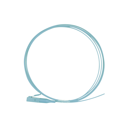 Pigtail de Fibra Óptica Simplex LC, PVC, OM4 50/125, Aqua, 1 Metro (3.28 Pies)