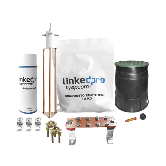 Kit Puesta a Tierra 30A / Electrodo Cobre Electrol�tico / Dise�o Delta / Filtro Equipotencial / Compuesto 12 kg / Barra Uni�n + Conectores + Registro