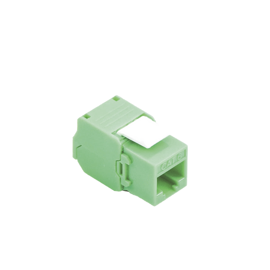 M�dulo Jack Keystone Cat5e (Toolless), con Terminaci�n en �ngulo 180 - Color Verde, Compatible con Faceplate y Patchpanel Linkedpro