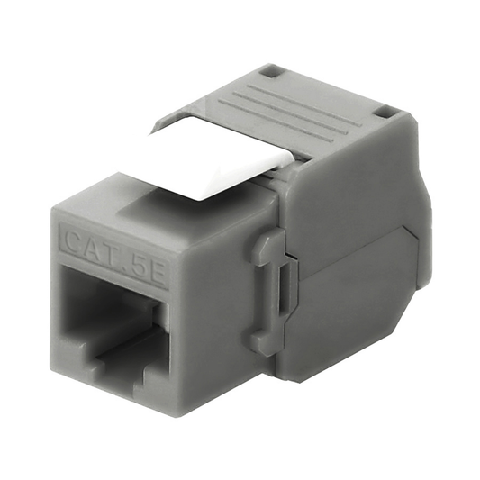 M�dulo Jack Keystone Cat5e (Toolless), con Terminaci�n en �ngulo 180 - Color Gris, Compatible con Faceplate y Patchpanel Linkedpro