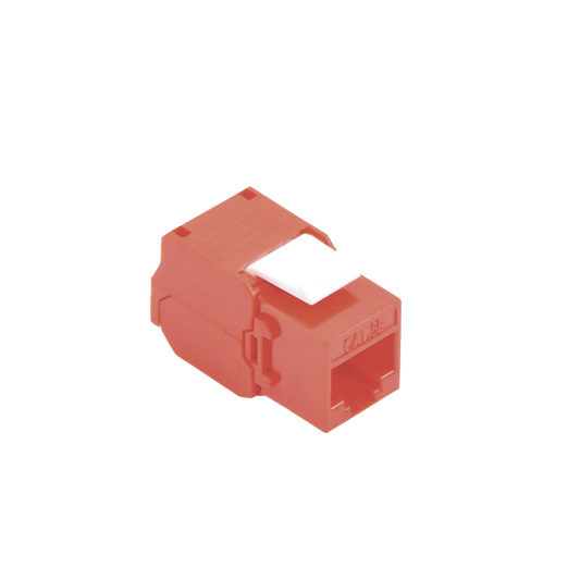 M�dulo Jack Keystone Cat5e (Toolless), con Terminaci�n en �ngulo 180 - Color Rojo, Compatible con Faceplate y Patchpanel Linkedpro